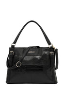 Kadın Siyah Uzun Askılı Baskılı Omuz Çantası | Derimod Kadın Siyah Uzun Askılı Baskılı Omuz Çantası | Derimod