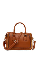 Women's Tan Long Strap Knitted Detail Shoulder Bag | Derimod Women's Tan Long Strap Knitted Detail Shoulder Bag | Derimod