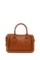 Women's Tan Long Strap Knitted Detail Shoulder Bag | Derimod Women's Tan Long Strap Knitted Detail Shoulder Bag | Derimod