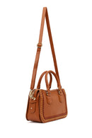 Women's Tan Long Strap Knitted Detail Shoulder Bag | Derimod Women's Tan Long Strap Knitted Detail Shoulder Bag | Derimod