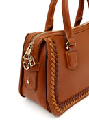 Women's Tan Long Strap Knitted Detail Shoulder Bag | Derimod Women's Tan Long Strap Knitted Detail Shoulder Bag | Derimod