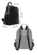 Women's Black Patterned Backpack | Derimod Women's Black Patterned Backpack | Derimod