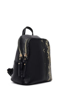 Women's Black Patterned Backpack | Derimod Women's Black Patterned Backpack | Derimod