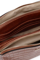 Kadın Taba Uzun Askılı Kroko Desenli Çapraz Çanta | Derimod Kadın Taba Uzun Askılı Kroko Desenli Çapraz Çanta | Derimod