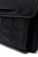 Woman Black Long Strap Printed Crossbody Bag | Derimod Woman Black Long Strap Printed Crossbody Bag | Derimod