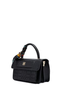 Woman Black Long Strap Printed Crossbody Bag | Derimod Woman Black Long Strap Printed Crossbody Bag | Derimod