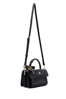 Woman Black Long Strap Printed Crossbody Bag | Derimod Woman Black Long Strap Printed Crossbody Bag | Derimod