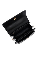 Woman Black Long Strap Printed Crossbody Bag | Derimod Woman Black Long Strap Printed Crossbody Bag | Derimod