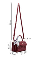 Kadın Bordo Uzun Askılı Baskılı Çapraz Çanta | Derimod Kadın Bordo Uzun Askılı Baskılı Çapraz Çanta | Derimod