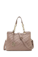 Women's Gray Long Strap Printed Shoulder Bag | Derimod Women's Gray Long Strap Printed Shoulder Bag | Derimod