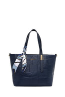 Kadın Lacivert Uzun Askılı Baskılı Omuz Çantası | Derimod Kadın Lacivert Uzun Askılı Baskılı Omuz Çantası | Derimod