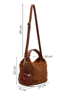 Kadın Kahverengi Uzun Askılı Charmlı Peluş Omuz Çantası | Derimod Kadın Kahverengi Uzun Askılı Charmlı Peluş Omuz Çantası | Derimod