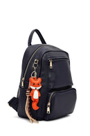 Women's Navy Blue Charm Backpack | Derimod Women's Navy Blue Charm Backpack | Derimod