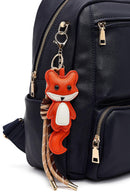 Women's Navy Blue Charm Backpack | Derimod Women's Navy Blue Charm Backpack | Derimod