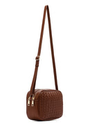 Woman Brown Long Strap Quilted Crossbody Bag | Derimod Woman Brown Long Strap Quilted Crossbody Bag | Derimod