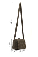 Women's Dark Gray Long Strapped Knitted Suede Crossbody Bag | Derimod Women's Dark Gray Long Strapped Knitted Suede Crossbody Bag | Derimod