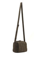 Women's Gray Long Strap Knitted Suede Crossbody Bag | Derimod Women's Gray Long Strap Knitted Suede Crossbody Bag | Derimod