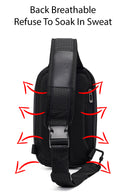 D-Pack Unisex Black Mini Fabric Crossbody Bag | Derimod D-Pack Unisex Black Mini Fabric Crossbody Bag | Derimod