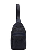 Erkek Lacivert Baskılı Kumaş Çapraz Çanta | Derimod Erkek Lacivert Baskılı Kumaş Çapraz Çanta | Derimod