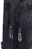 Erkek Lacivert Baskılı Kumaş Çapraz Çanta | Derimod Erkek Lacivert Baskılı Kumaş Çapraz Çanta | Derimod