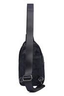 Erkek Lacivert Baskılı Kumaş Çapraz Çanta | Derimod Erkek Lacivert Baskılı Kumaş Çapraz Çanta | Derimod