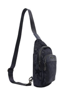 Erkek Lacivert Baskılı Kumaş Çapraz Çanta | Derimod Erkek Lacivert Baskılı Kumaş Çapraz Çanta | Derimod