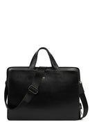 Men's Black Long Strap Leather Briefcase | Derimod Men's Black Long Strap Leather Briefcase | Derimod