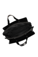 Men's Black Long Strap Leather Briefcase | Derimod Men's Black Long Strap Leather Briefcase | Derimod