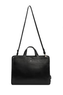 Men's Black Long Strap Leather Briefcase | Derimod Men's Black Long Strap Leather Briefcase | Derimod