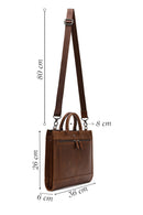 Men's Brown Long Strap Leather Briefcase | Derimod Men's Brown Long Strap Leather Briefcase | Derimod