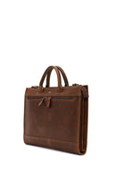 Men's Brown Long Strap Leather Briefcase | Derimod Men's Brown Long Strap Leather Briefcase | Derimod