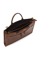 Men's Brown Long Strap Leather Briefcase | Derimod Men's Brown Long Strap Leather Briefcase | Derimod