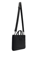 Men's Black Long Strap Leather Briefcase | Derimod Men's Black Long Strap Leather Briefcase | Derimod