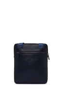 Men's Navy Blue Long Strap Leather Shoulder Bag | Derimod Men's Navy Blue Long Strap Leather Shoulder Bag | Derimod
