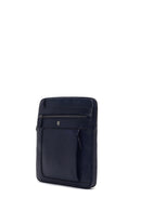 Men's Navy Blue Long Strap Leather Shoulder Bag | Derimod Men's Navy Blue Long Strap Leather Shoulder Bag | Derimod