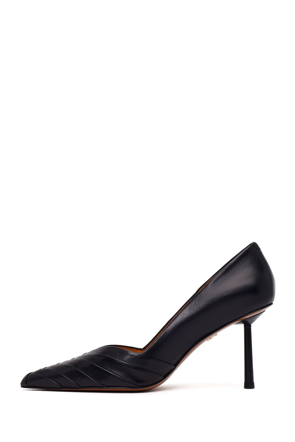 Kadın Siyah İnce Topuklu Deri Stiletto