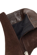 Kadın Kahverengi Fermuarlı İnce Topuklu Süet Deri Bot | Derimod Kadın Kahverengi Fermuarlı İnce Topuklu Süet Deri Bot | Derimod