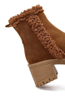 Kadın Taba Fermuarlı Kalın Topuklu Süet Deri Bot | Derimod Kadın Taba Fermuarlı Kalın Topuklu Süet Deri Bot | Derimod