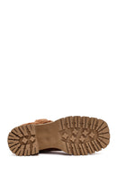 Kadın Taba Fermuarlı Kalın Topuklu Süet Deri Bot | Derimod Kadın Taba Fermuarlı Kalın Topuklu Süet Deri Bot | Derimod