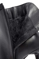 Kadın Siyah Fermuarlı İnce Topuklu Deri Bot | Derimod Kadın Siyah Fermuarlı İnce Topuklu Deri Bot | Derimod