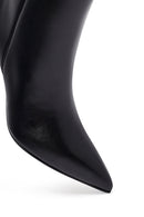 Kadın Siyah Fermuarlı İnce Topuklu Deri Bot | Derimod Kadın Siyah Fermuarlı İnce Topuklu Deri Bot | Derimod