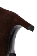 Kadın Kahverengi Kalın Topuklu Süet Deri Bot | Derimod Kadın Kahverengi Kalın Topuklu Süet Deri Bot | Derimod