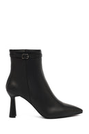 Kadın Siyah Fermuarlı Topuklu Deri Bot | Derimod Kadın Siyah Fermuarlı Topuklu Deri Bot | Derimod