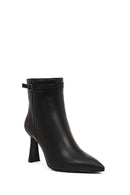 Kadın Siyah Fermuarlı Topuklu Deri Bot | Derimod Kadın Siyah Fermuarlı Topuklu Deri Bot | Derimod