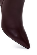 Kadın Bordo Fermuarlı Topuklu Deri Bot | Derimod Kadın Bordo Fermuarlı Topuklu Deri Bot | Derimod