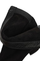 Kadın Siyah Fermuarlı Kısa Kalın Topuklu Süet Deri Bot | Derimod Kadın Siyah Fermuarlı Kısa Kalın Topuklu Süet Deri Bot | Derimod