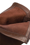 Kadın Kahverengi Fermuarlı Kısa Kalın Topuklu Süet Deri Bot | Derimod Kadın Kahverengi Fermuarlı Kısa Kalın Topuklu Süet Deri Bot | Derimod