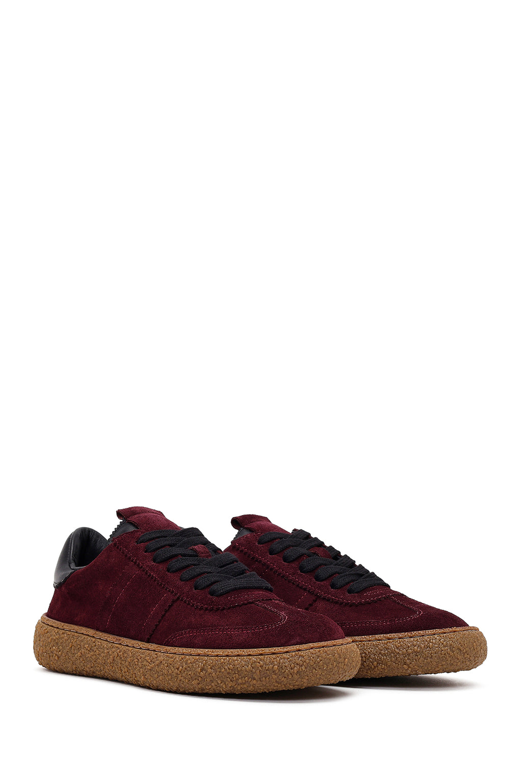 Kadın Bordo Süet Deri Sneaker
