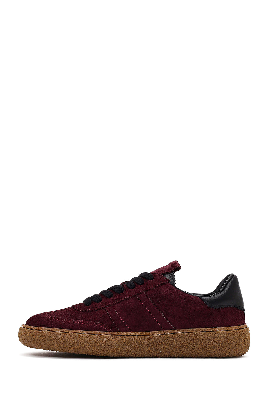 Kadın Bordo Süet Deri Sneaker