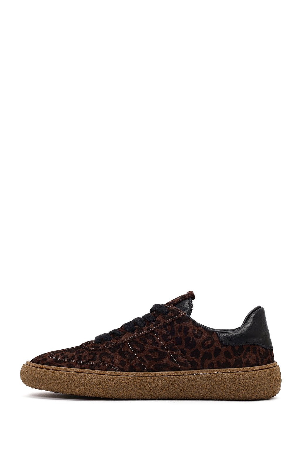 Kadın Leopar Süet Deri Sneaker